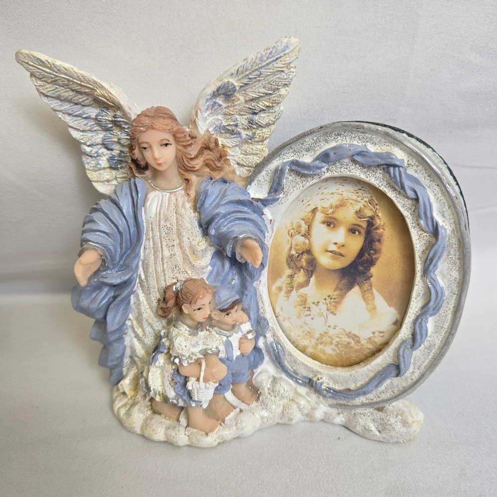Polyresin Guardian Angel Picture Photo Frame by Lincolnshire With Box,‎ Vintage